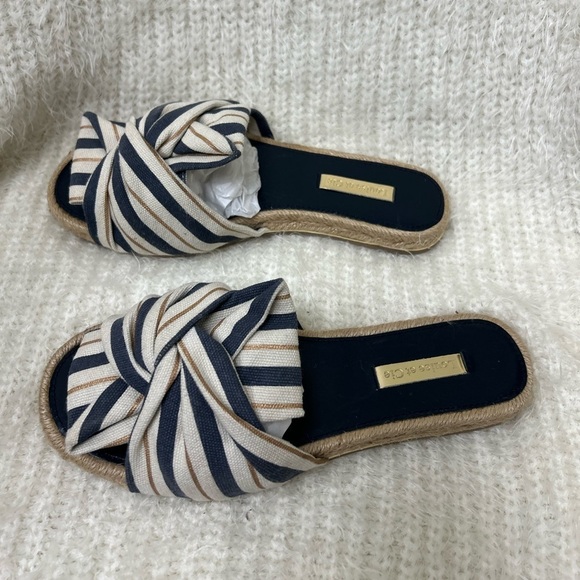 Louise et cie Camille espadrille bow slide open toe casual sandal Sz-6M. J - Picture 5 of 8